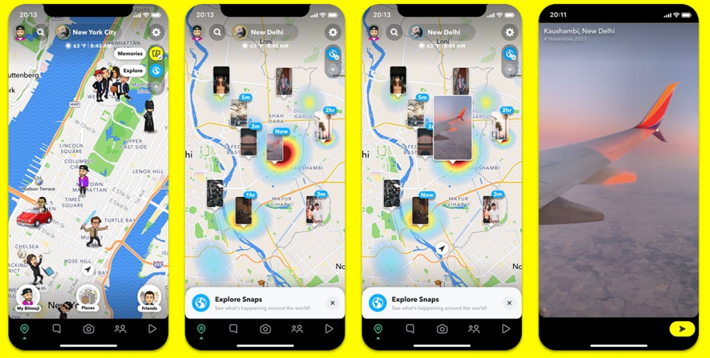 Snapchat adds memories and exploration features to the Snap Map
