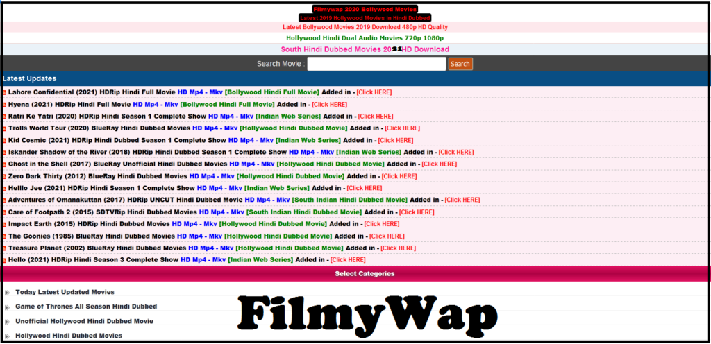 Filmywap in 2021 – HD Movies Download Filmywap Website, Hollywood Bollywood Movies